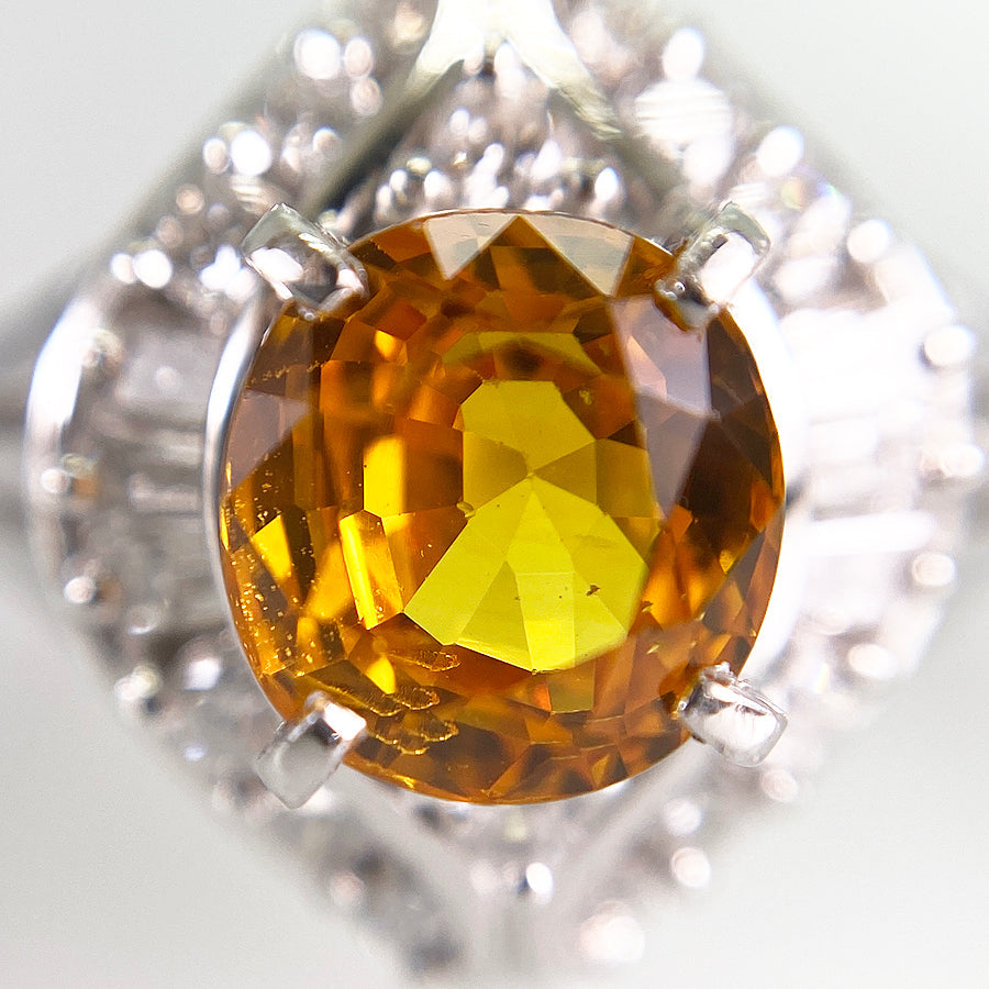 Ring Platinum Yellow Sapphire
