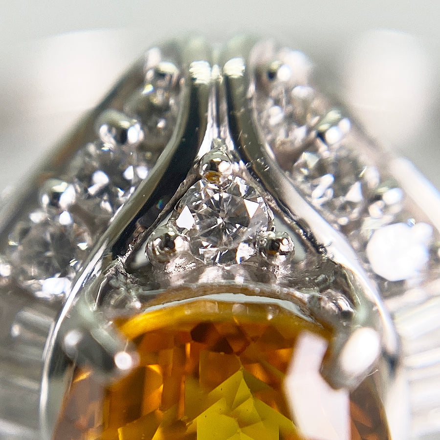 Ring Platinum Yellow Sapphire