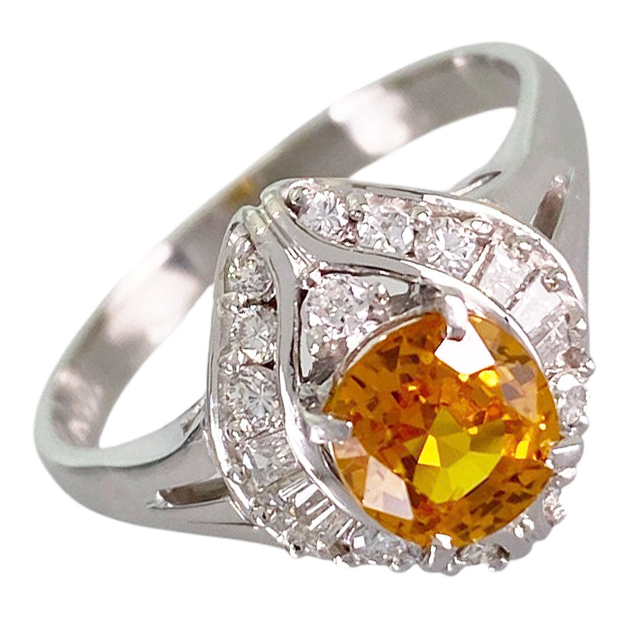 Ring Platinum Yellow Sapphire