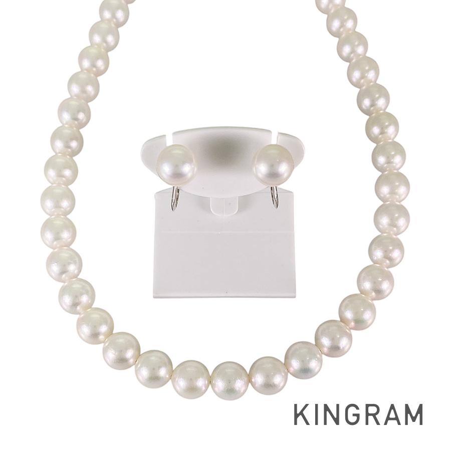 Necklace Silver White gold Akoya Pearl