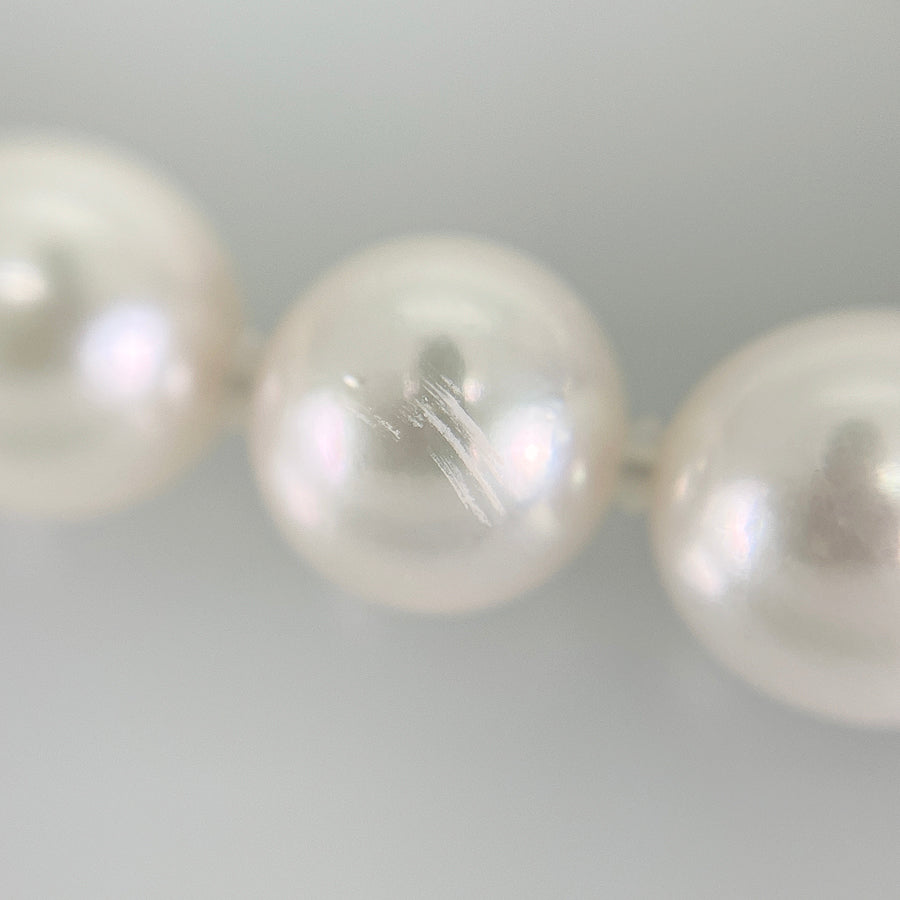 Necklace Silver White gold Akoya Pearl