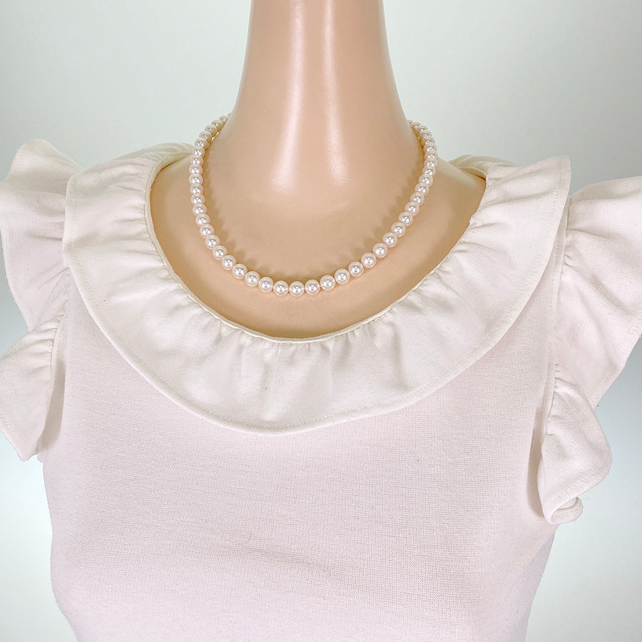 Necklace Silver White gold Akoya Pearl