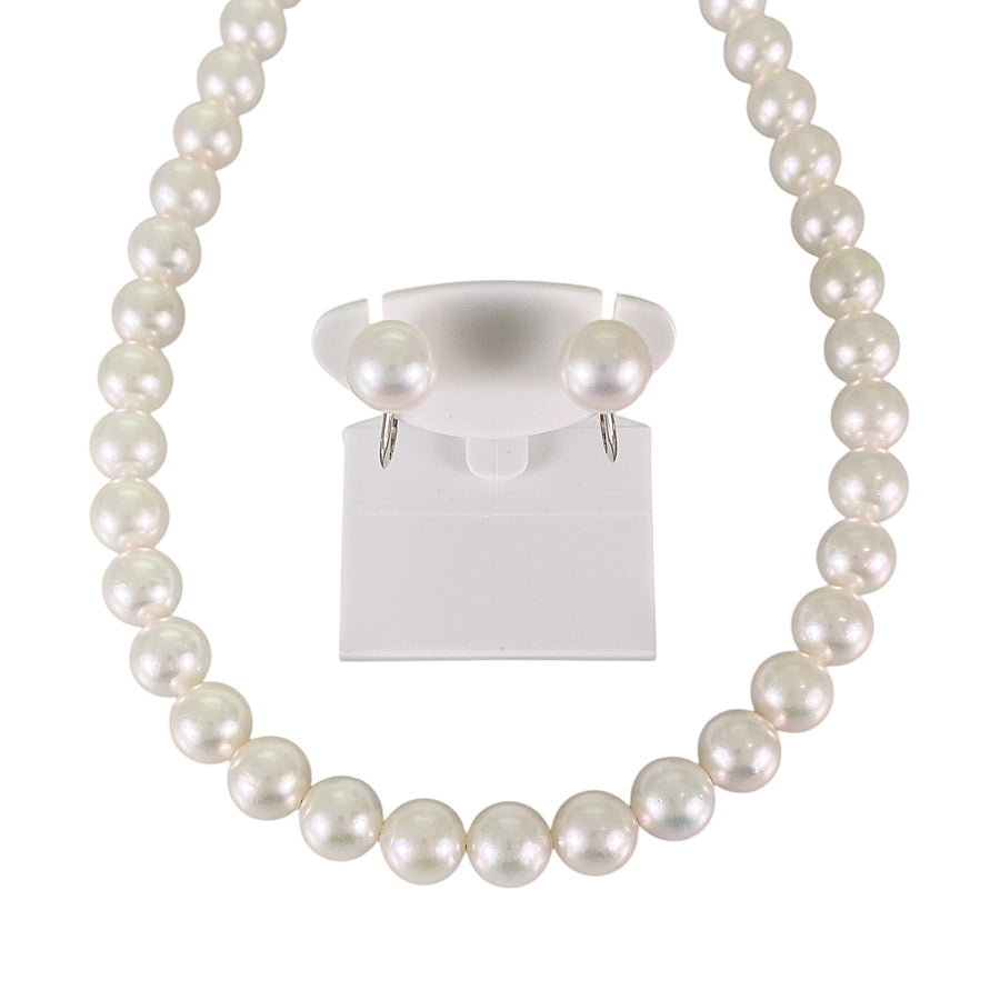Necklace Silver White gold Akoya Pearl