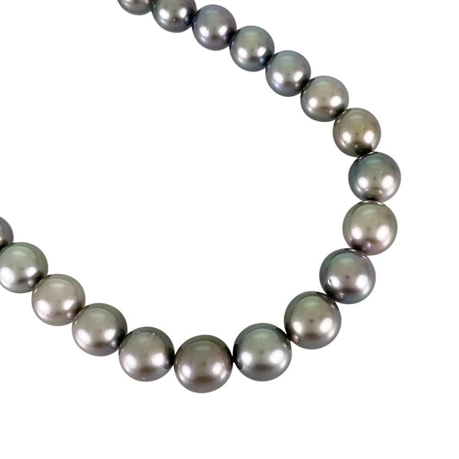 Necklace Silver White gold Black Butterfly Pearl