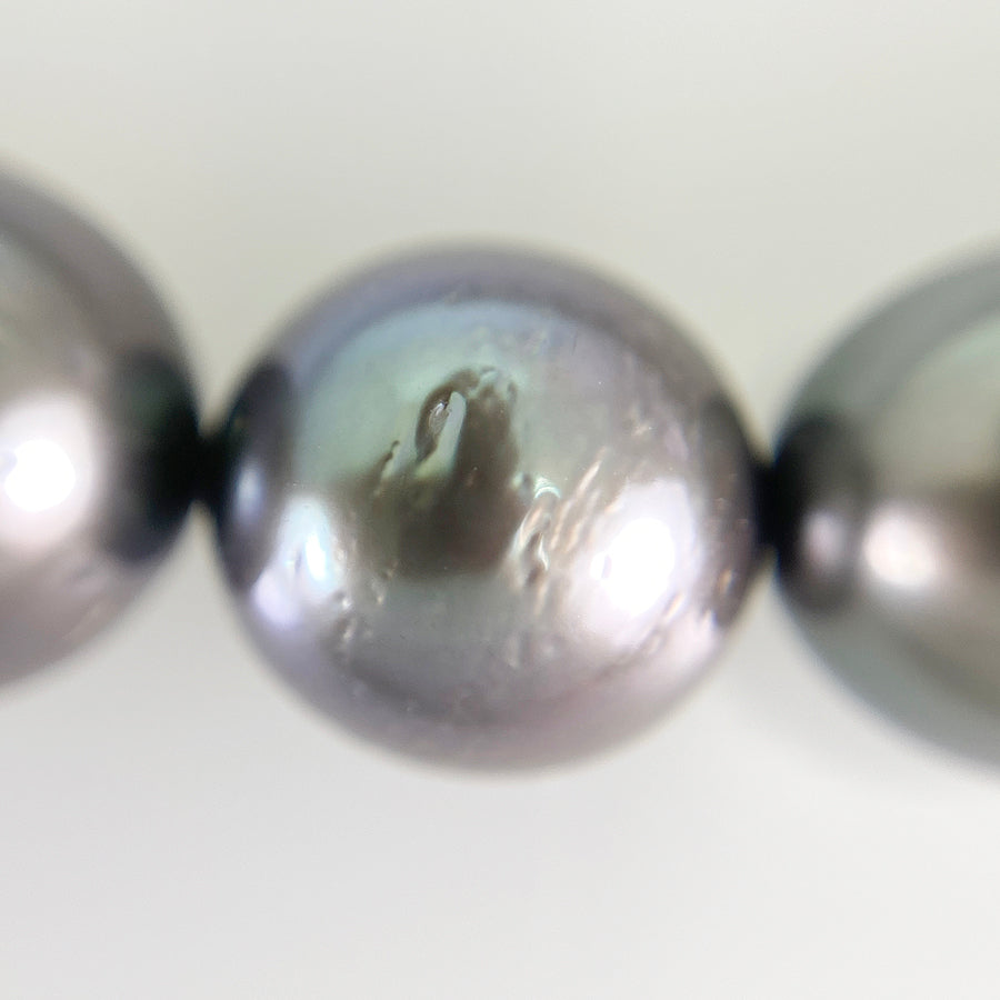 Necklace Silver White gold Black Butterfly Pearl