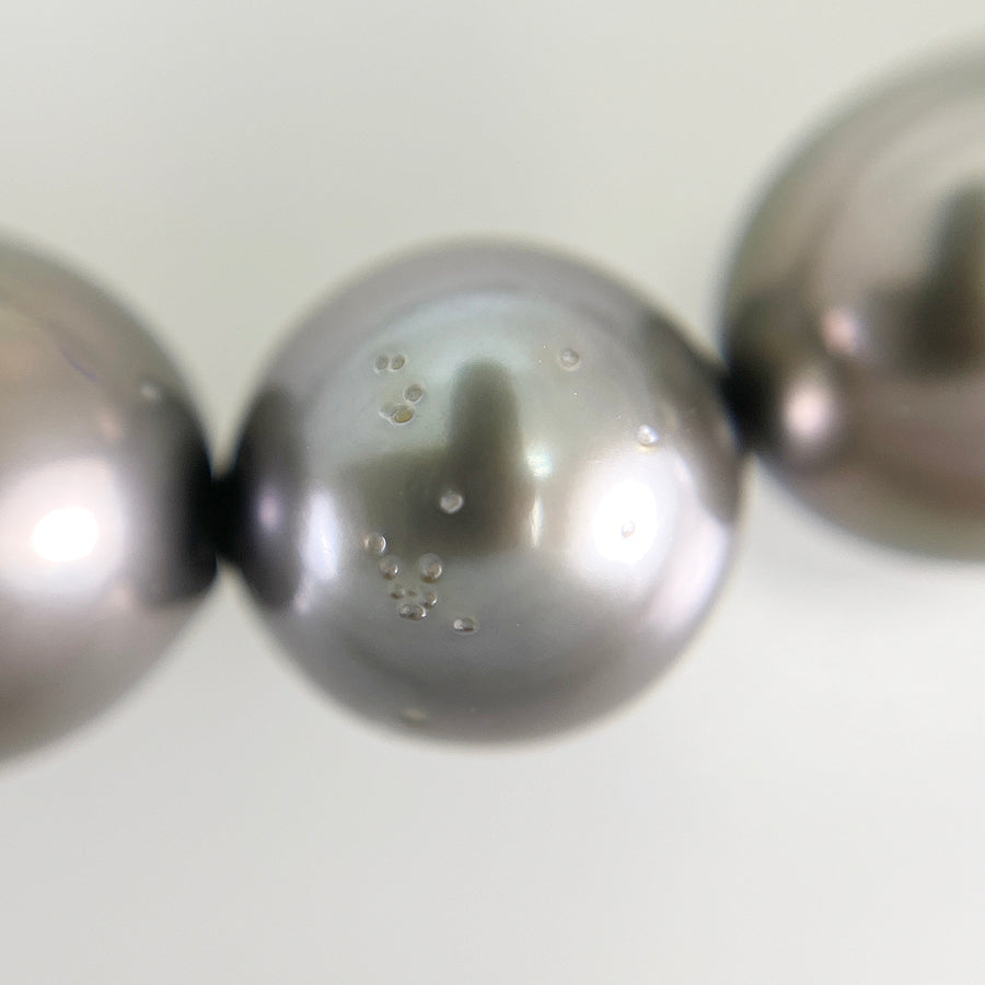 Necklace Silver White gold Black Butterfly Pearl