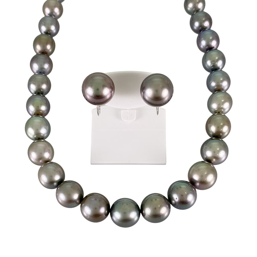 Necklace Silver White gold Black Butterfly Pearl