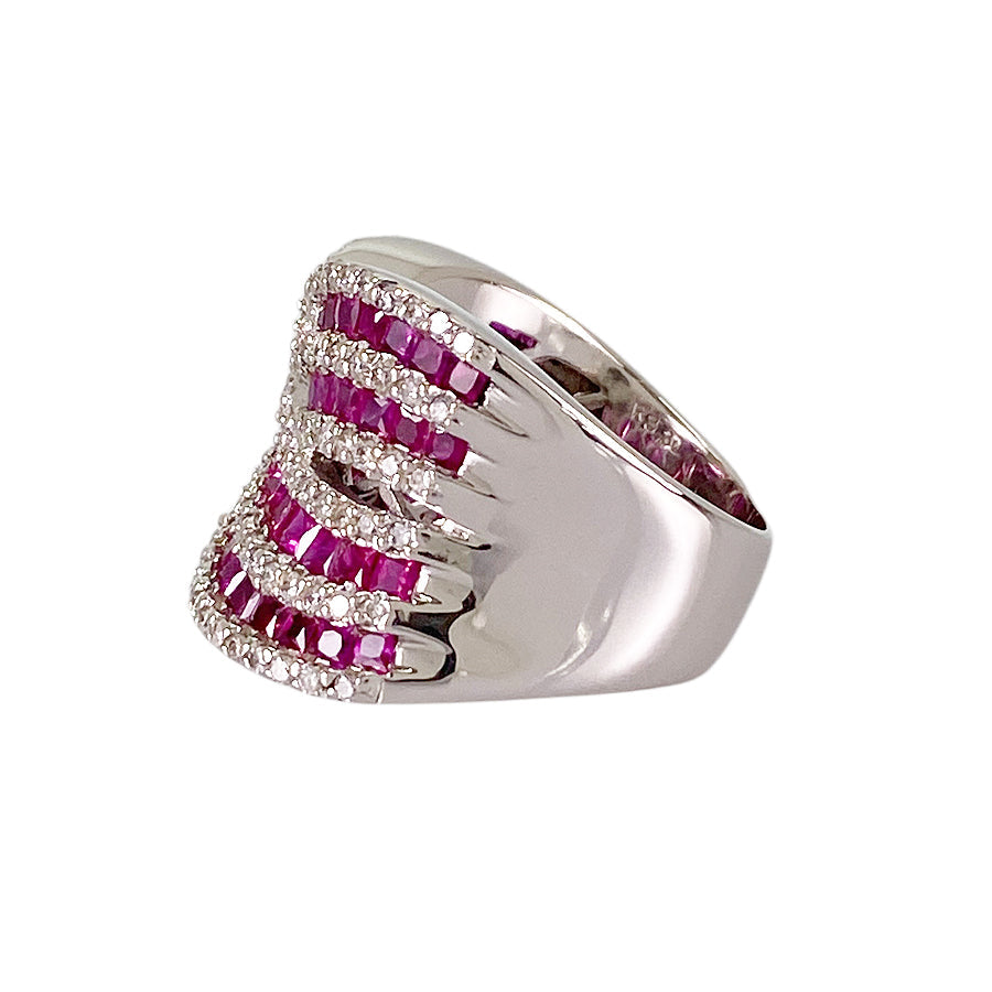 Ring White gold Ruby