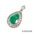 Pendant top Platinum Emerald
