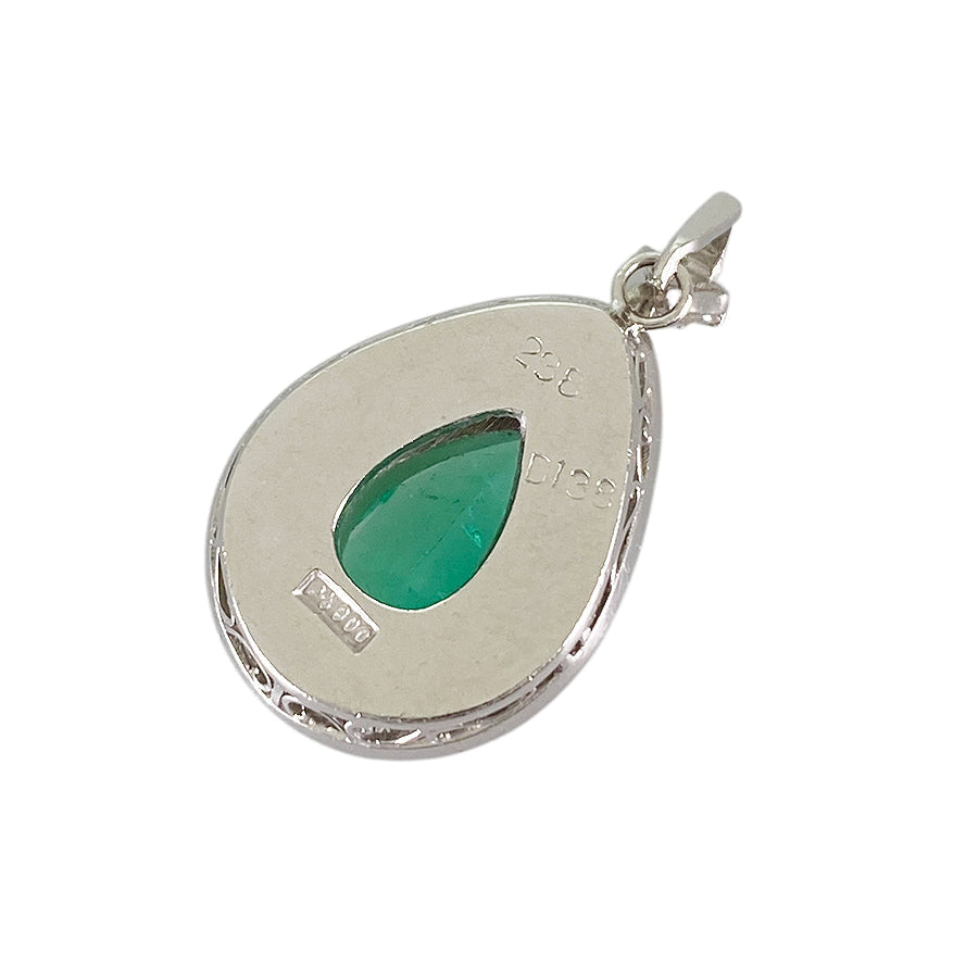 Pendant top Platinum Emerald