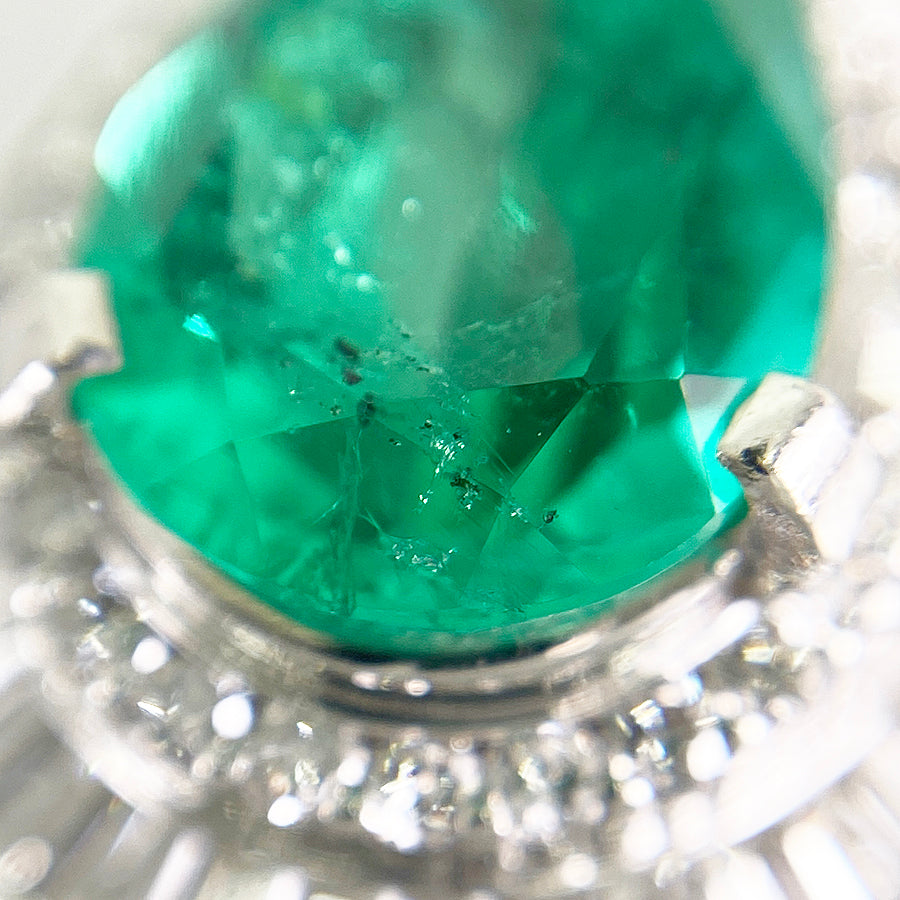 Pendant top Platinum Emerald