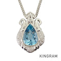 Necklace Platinum Platinum Aquamarine