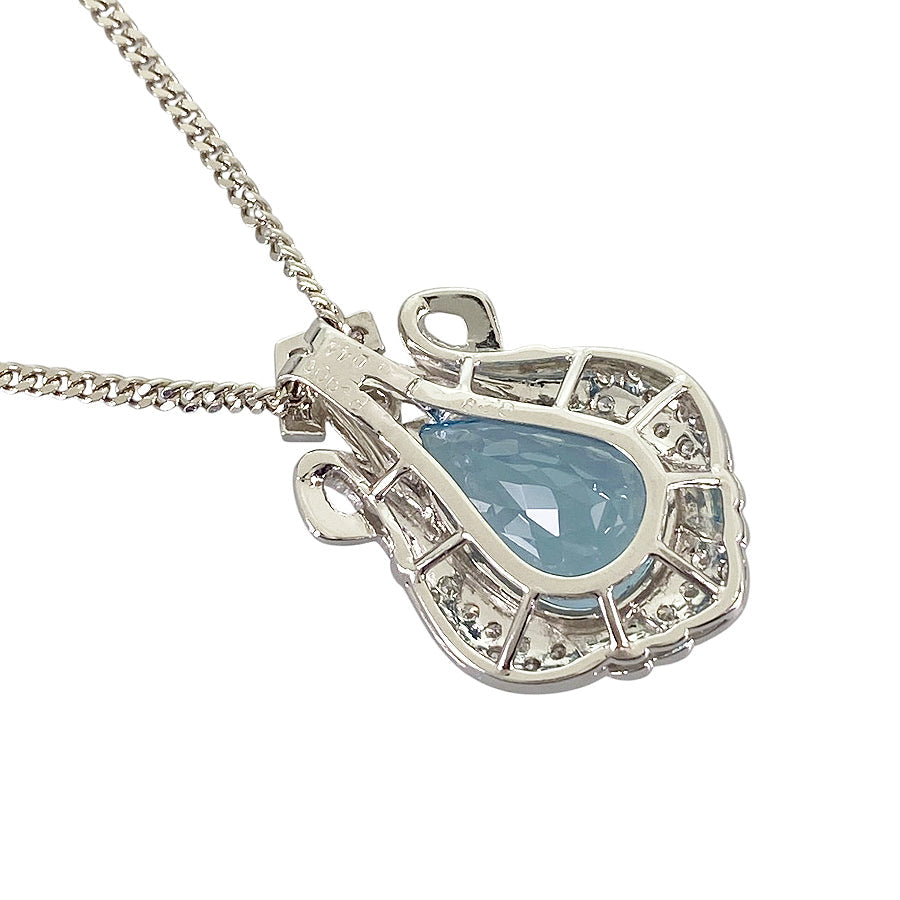 Necklace Platinum Platinum Aquamarine