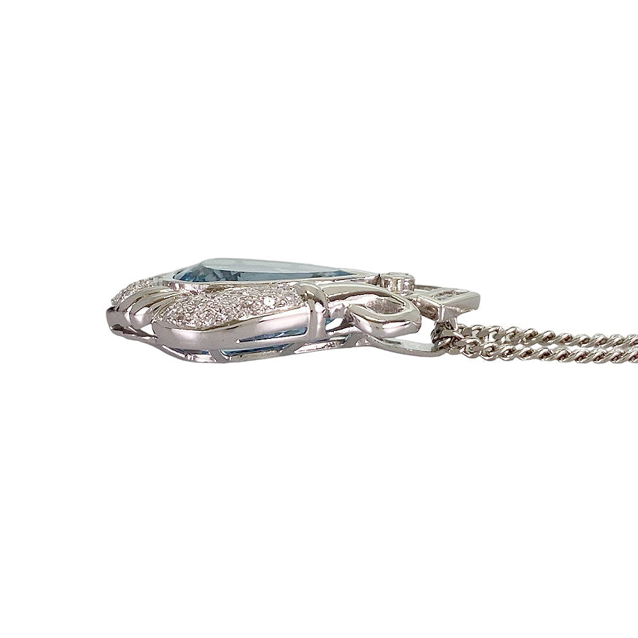 Necklace Platinum Platinum Aquamarine