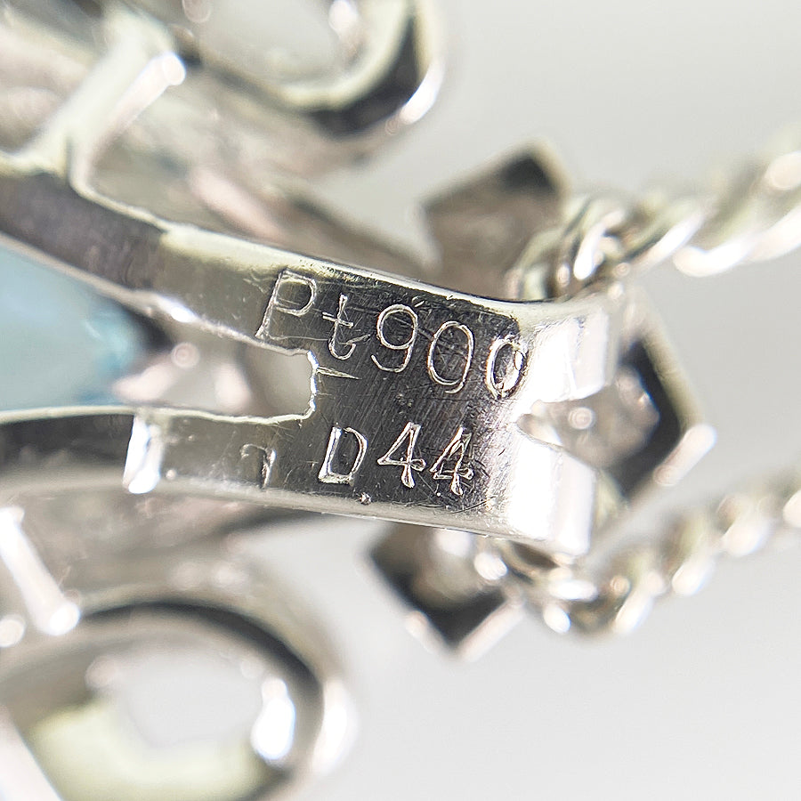 Necklace Platinum Platinum Aquamarine