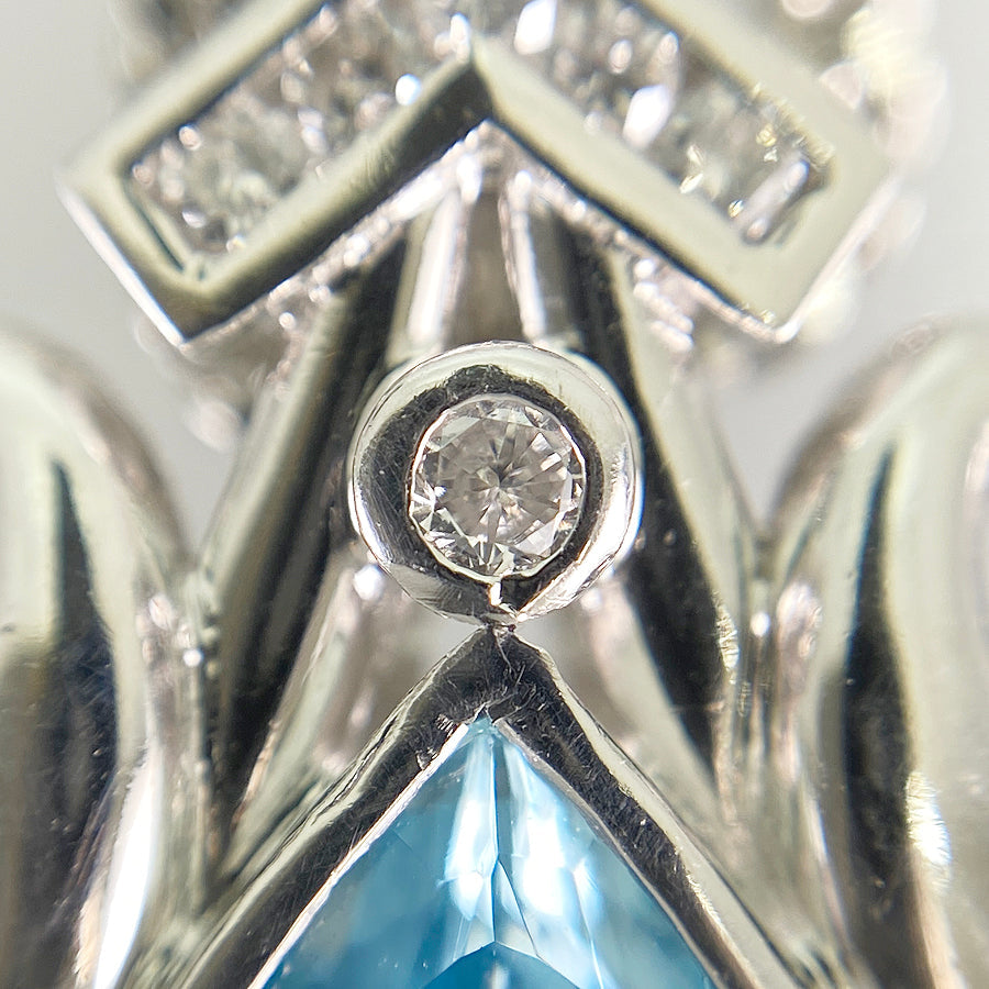 Necklace Platinum Platinum Aquamarine