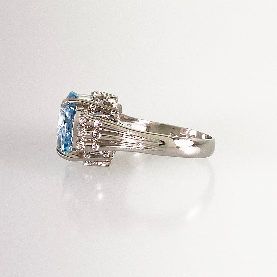 Ring Platinum Aquamarine