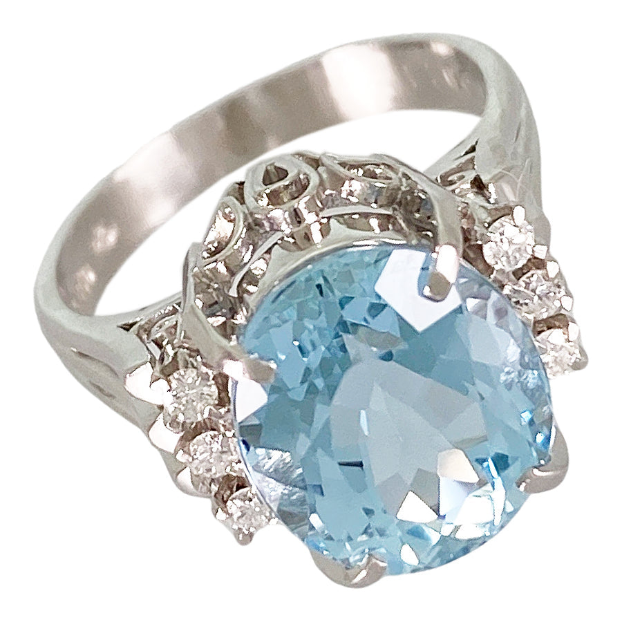 Ring Platinum Aquamarine