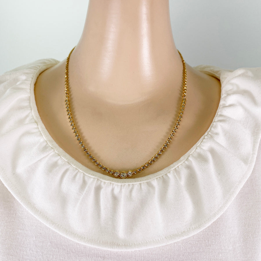 Necklace Yellow gold Diamond