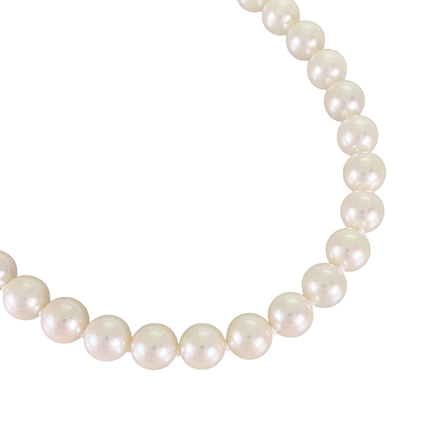 Necklace Silver White gold Akoya Pearl