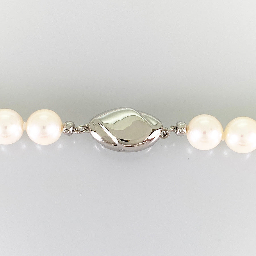 Necklace Silver White gold Akoya Pearl