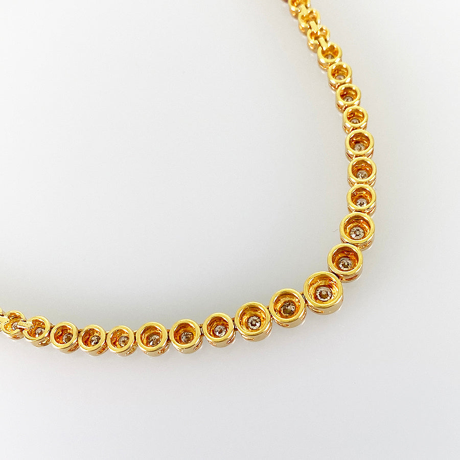 Tennis necklace Yellow gold Diamond