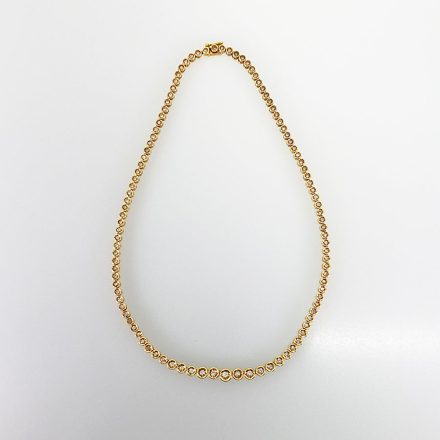 Tennis necklace Yellow gold Diamond