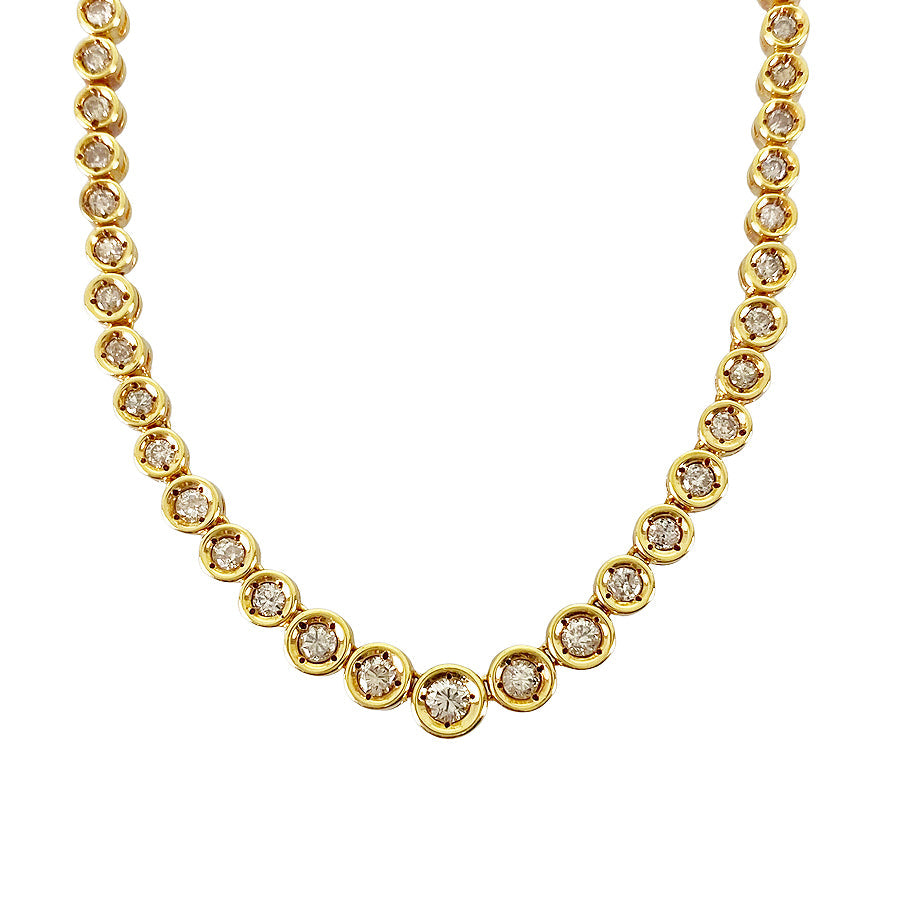 Tennis necklace Yellow gold Diamond