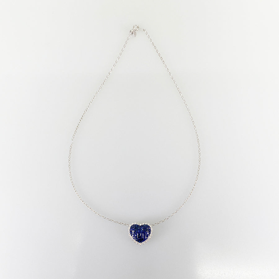 Necklace White gold Sapphire