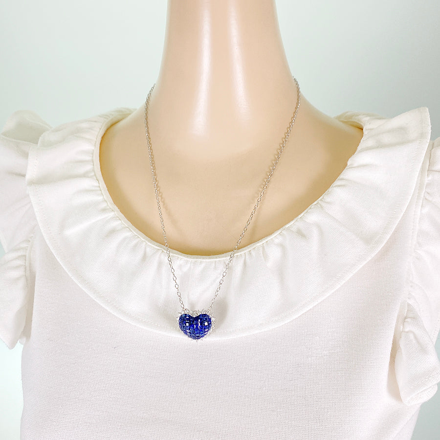 Necklace White gold Sapphire