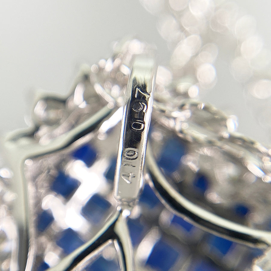 Necklace White gold Sapphire