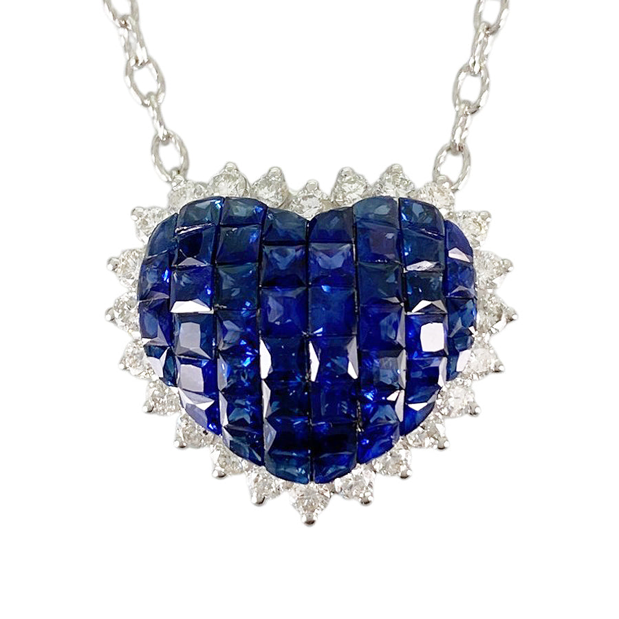 Necklace White gold Sapphire