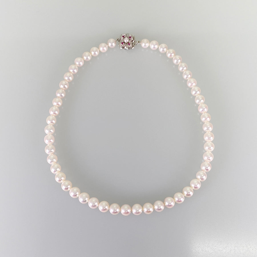 Necklace White gold Akoya Pearl