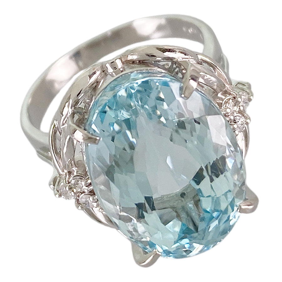 Ring Platinum Aquamarine