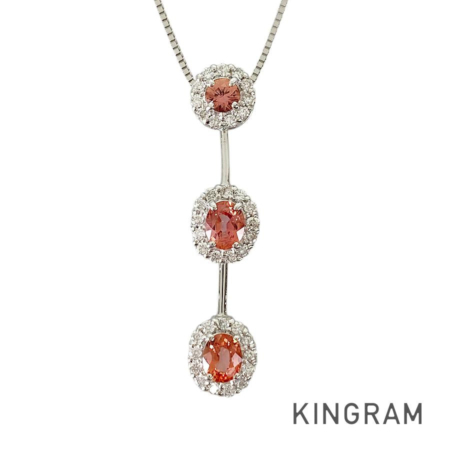 Necklace White gold Padparadscha Sapphire