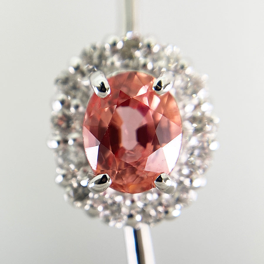 Necklace White gold Padparadscha Sapphire