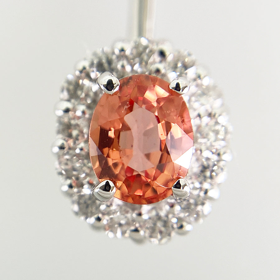 Necklace White gold Padparadscha Sapphire