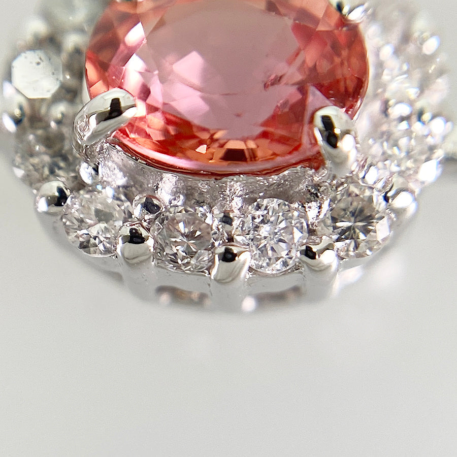 Necklace White gold Padparadscha Sapphire
