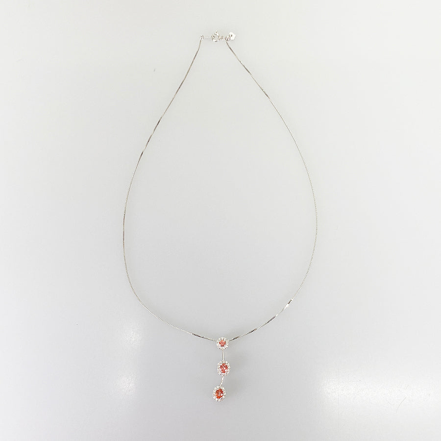 Necklace White gold Padparadscha Sapphire