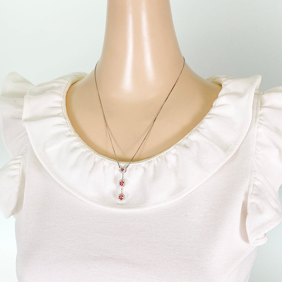 Necklace White gold Padparadscha Sapphire