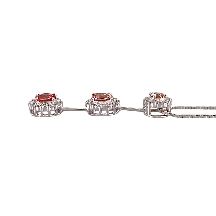 Necklace White gold Padparadscha Sapphire