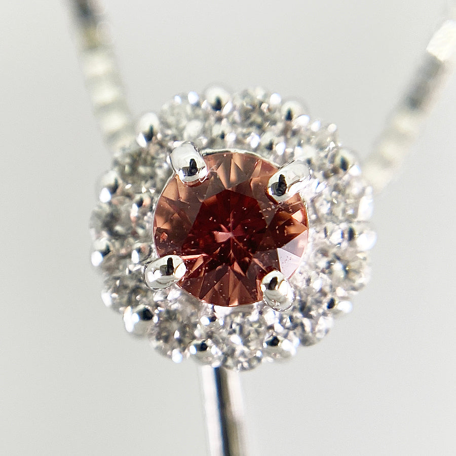 Necklace White gold Padparadscha Sapphire