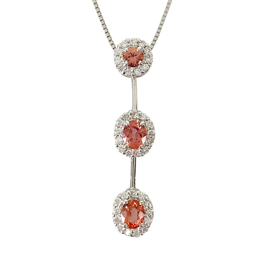 Necklace White gold Padparadscha Sapphire