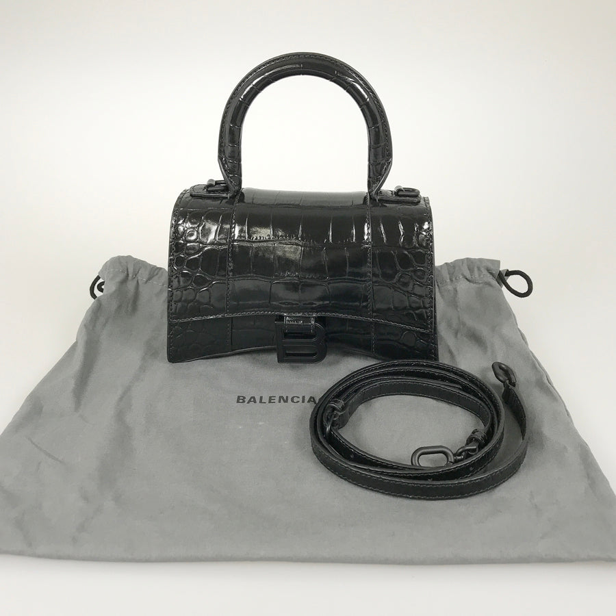BALENCIAGA Hourglass XS 592833 1LR67 1000 Hand bag