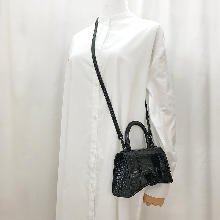 BALENCIAGA Hourglass XS 592833 1LR67 1000 Hand bag