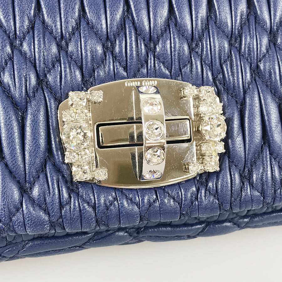 MIUMIU Matelasse Nappa crystal Shoulder bag