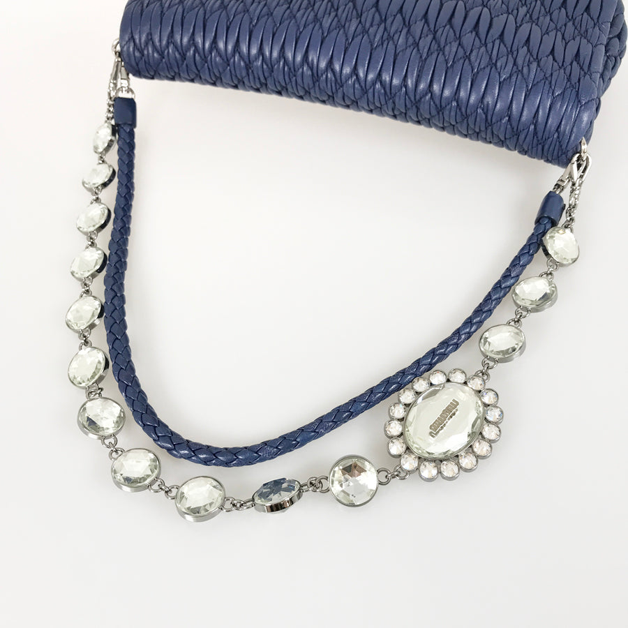 MIUMIU Matelasse Nappa crystal Shoulder bag