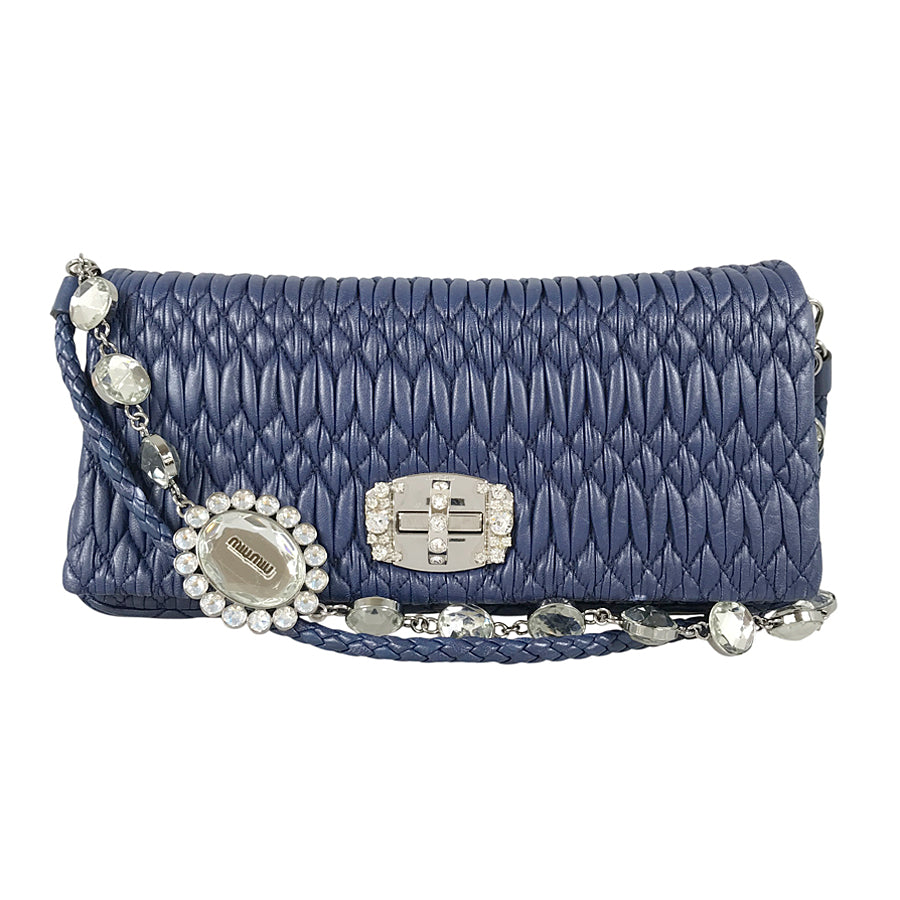 MIUMIU Matelasse Nappa crystal Shoulder bag