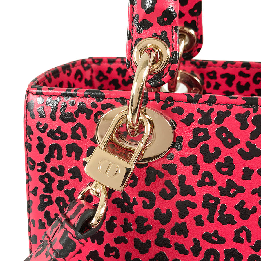 Dior Lady Dior Medium Leopard Hand bag