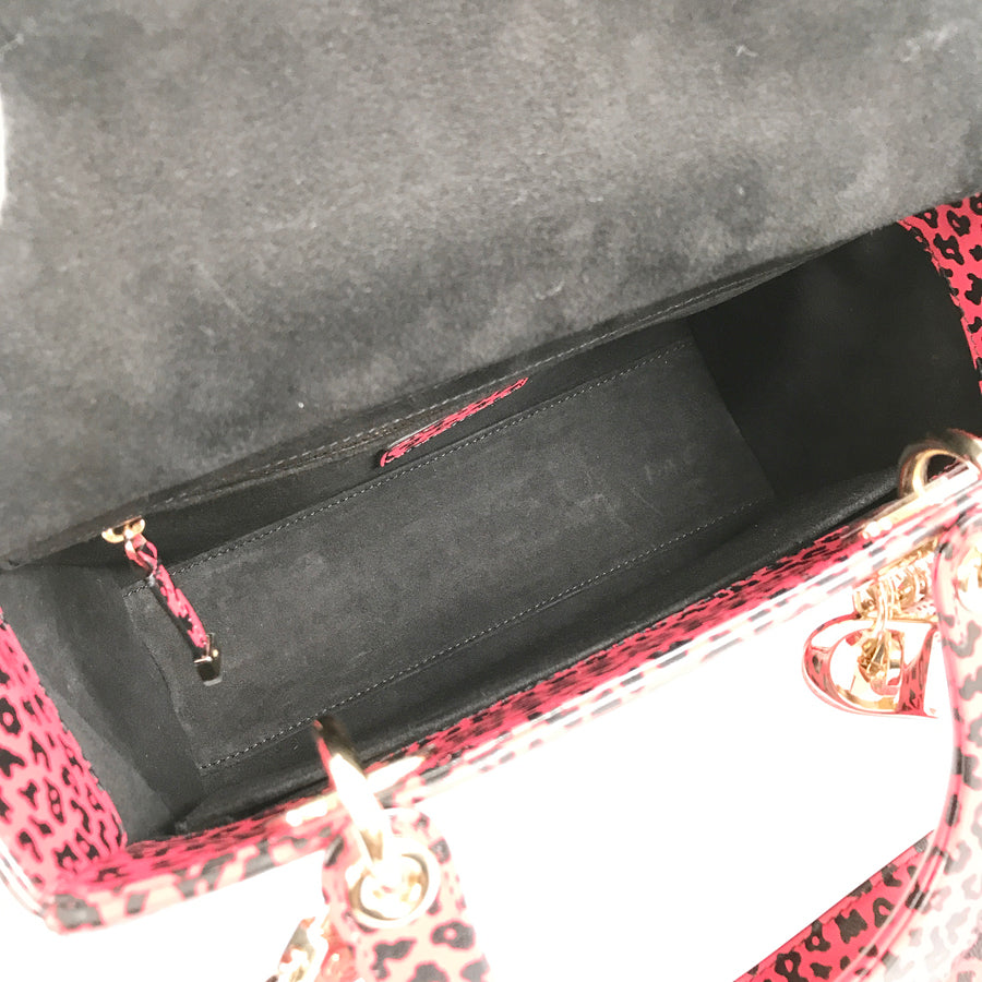 Dior Lady Dior Medium Leopard Hand bag